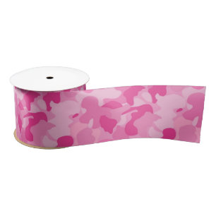 Lazo De Raso Camuflaje rosado