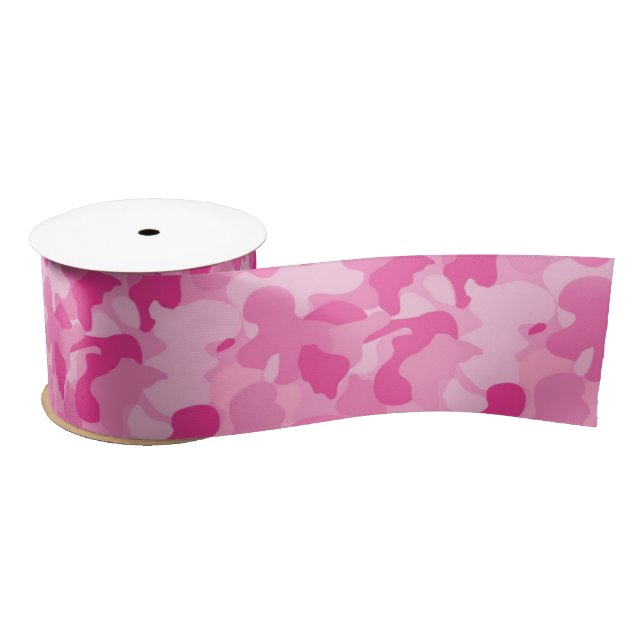 Lazo De Raso Camuflaje rosado (Carrete)