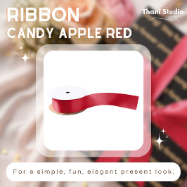 Lazo De Raso Candy Apple Rojo Simple Diversión Moderno Elegante