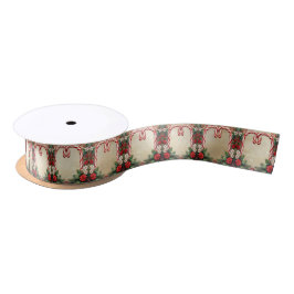Lazo De Raso Candy Cane Christmas Satin Ribbon