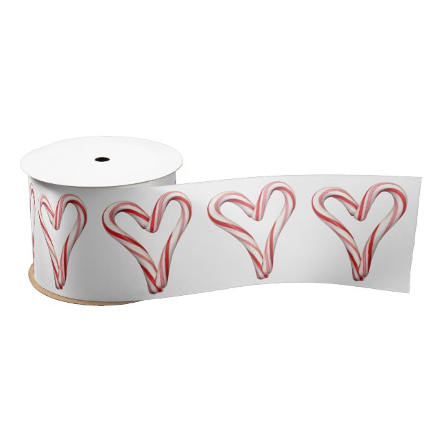 Lazo De Raso Candy Cane Hearts (Carrete)