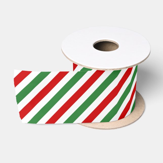 Lazo De Raso Candy Cane Navidades Strips Red Green (Carrete)