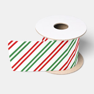 Lazo De Raso Candy Cane Navidades Strips Red Green