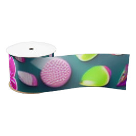 Lazo De Raso Candy Sweet color rosa verde blanco múltiples cara