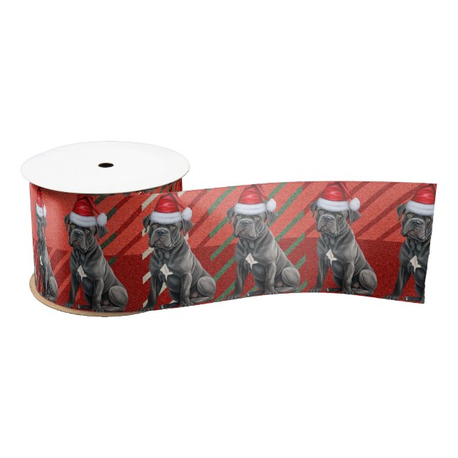 Lazo De Raso Cane Corso Dog Holiday Plaid Funny Navidades (Carrete)