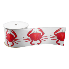 Lazo De Raso Cangrejo de Maryland Red Crabby Beach Ribbon