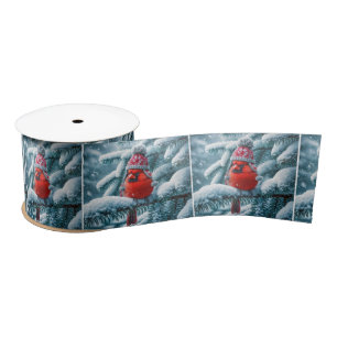 Lazo De Raso Cardinal Bird con Gorra de invierno