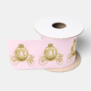 Lazo De Raso Carruaje Princesa de Oro Rosa