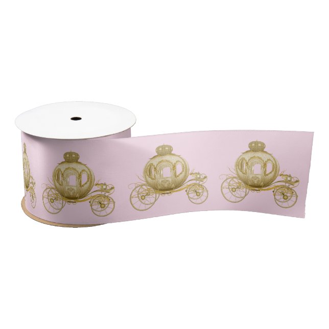 Lazo De Raso Carruaje Princesa Oro Rosa (Carrete)