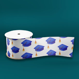 Lazo De Raso Casquillo de graduación azul real con graduación d