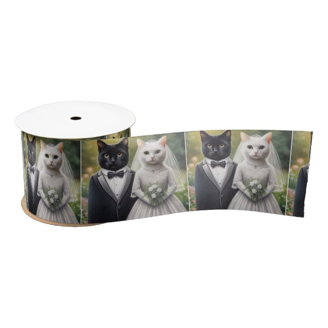 Lazo De Raso Cat Bride y Groom (Carrete)