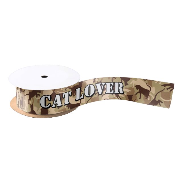 Lazo De Raso Cats Deert Camouflation Satin Ribbon (Carrete)