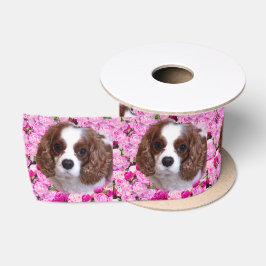 Lazo De Raso Cavalier King Charles Spaniel Peonías