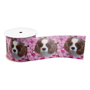 Lazo De Raso Cavalier King Charles Spaniel Peonies