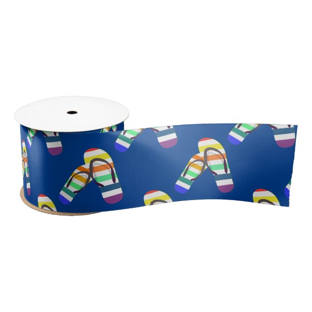 Lazo De Raso Chanclas Rayadas Cinta de Satén (Carrete)