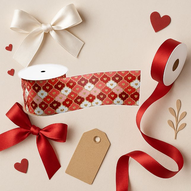 Lazo De Raso Charming Heart Grid  Valentine Crafts (Subido por el creador)