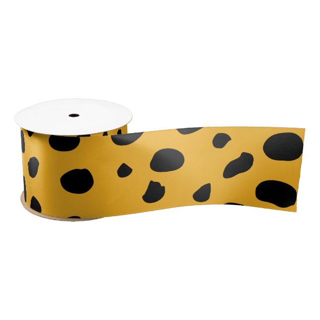 Lazo De Raso Cheetah Spots Naranja Black (Carrete)