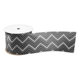 Lazo De Raso Chevron gris y negro