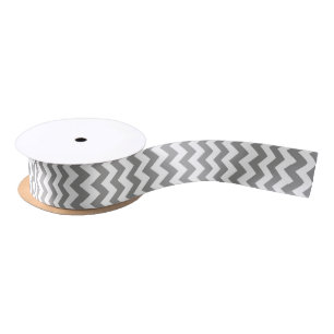 Lazo De Raso Chevron moderno gris y blanco