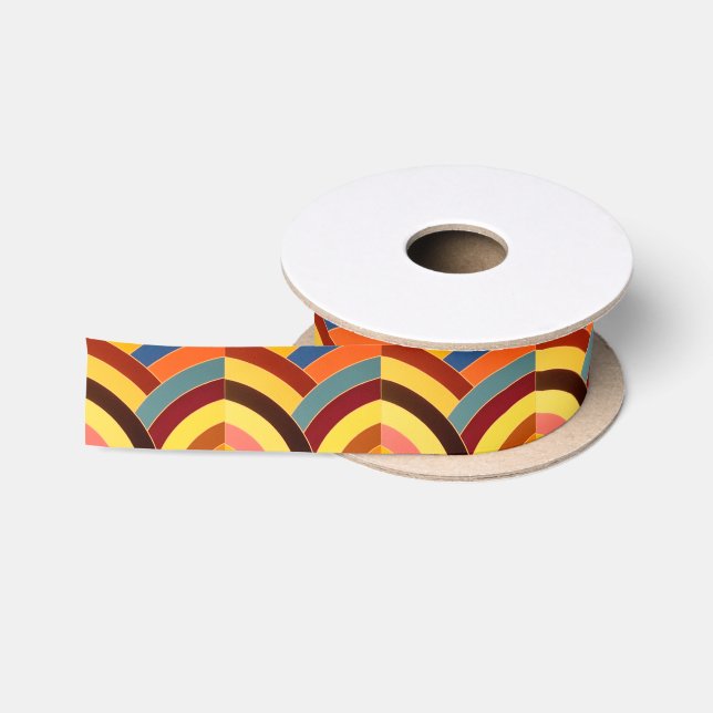 Lazo De Raso chevrons curvos multicolor (Carrete)