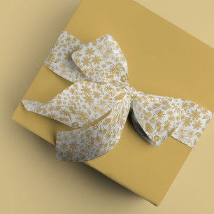 Lazo De Raso Chic Floral Dorado Ditsy
