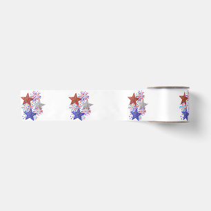 Lazo De Raso Chica 4 de Julio Mujeres Rojo Blanco Azul Estrella