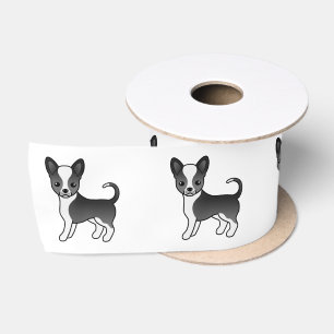 Lazo De Raso Chihuahua Cute Perro Liso Negro Y Blanco