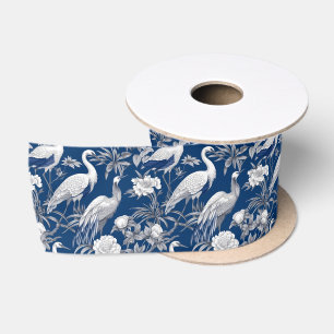 Lazo De Raso Chinoserie Azul y Blanco Serie Diseño 7