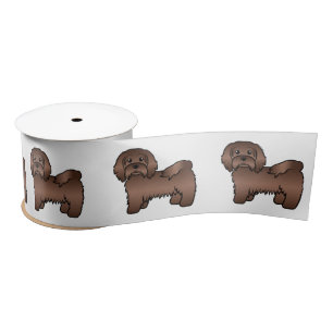 Lazo De Raso Chocolate Havanese Cute Cartoon Dog Ilustracion