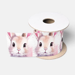 Lazo De Raso Chorreo de agua tierno conejito rosa baby shower