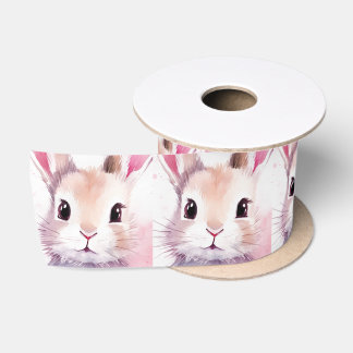 Lazo De Raso Chorreo de agua tierno conejito rosa baby shower