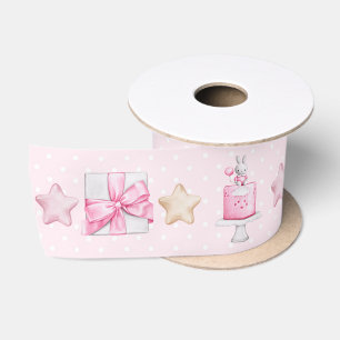 Lazo De Raso Chorro de bebé de clip art rosa acuarela