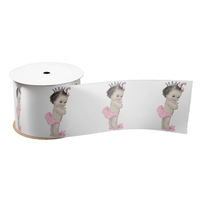 Lazo De Raso Chorro de Bebé Niña Princesa Rosa (Carrete)