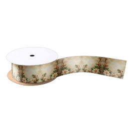 Lazo De Raso Christmas Floral Satin Ribbon