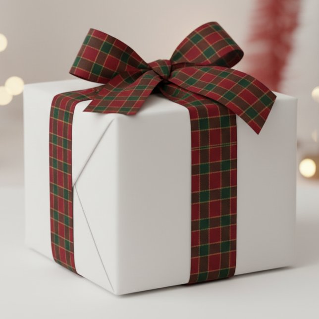 Lazo De Raso Christmas Holiday Red & Green Tartan Pattern (Christmas Holiday Red & Green Tartan Pattern Satin Ribbon
)