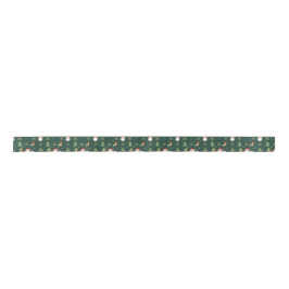 Lazo De Raso Christmas Icon Pattern Ribbon on Forest Green