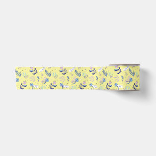 Lazo De Raso Cinta Amarilla con Estampado Floral