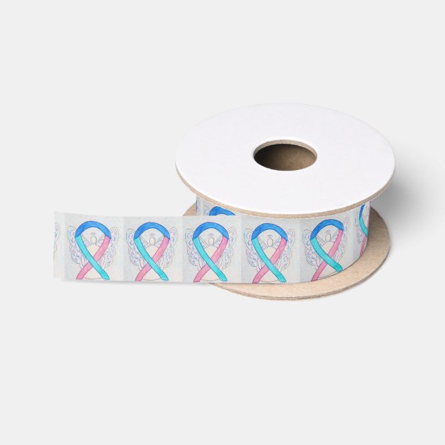 Lazo De Raso Cinta Angel Ribbon de la Conciencia del Cáncer de  (Carrete)