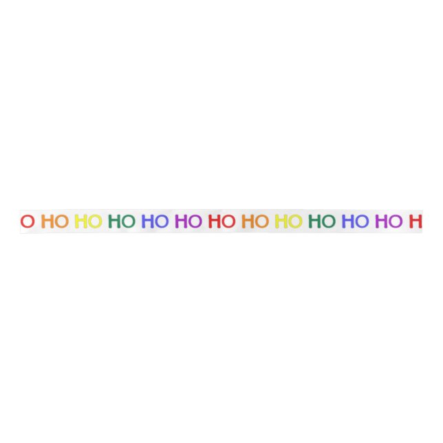 Lazo De Raso Cinta Arcoíris Ho Ho Ho (Anverso)