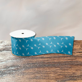 Lazo De Raso Cinta azul del patrón óseo del pez