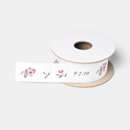 Lazo De Raso Cinta Boda personalizada de Flor silvestre de colo