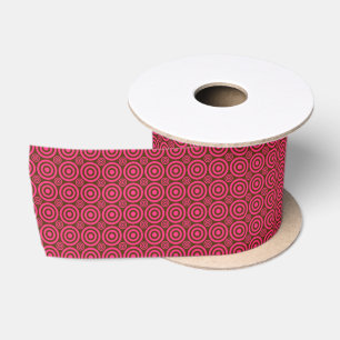 Lazo De Raso Cinta Bullseye rosa y marrón
