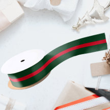 Cinta clásica de Navidad verde y roja