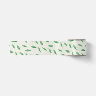 Lazo De Raso Cinta con diseño de hojas verdes