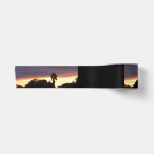 Lazo De Raso Cinta con palmera y nubes oscuras de atardecer