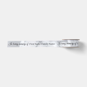 Lazo De Raso Cinta conmemorativa de flor gris