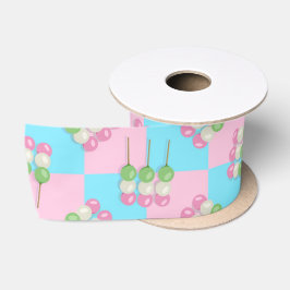 Lazo De Raso Cinta Dango Pastel Rosa-Azul