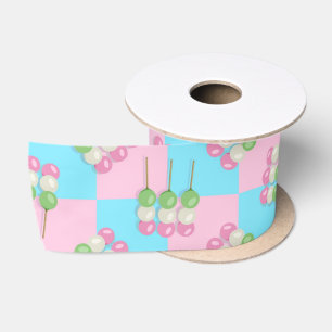 Lazo De Raso Cinta Dango Pastel Rosa-Azul