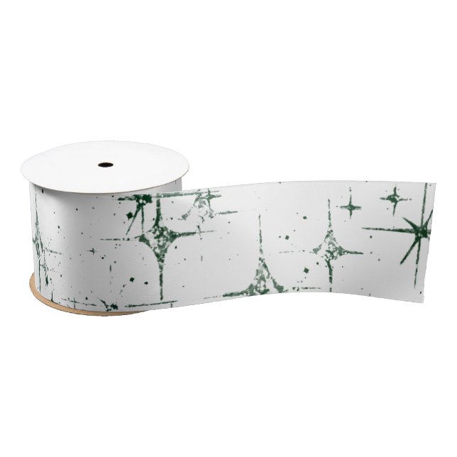 Lazo De Raso Cinta de 3 pulgadas de estrella verde (Carrete)