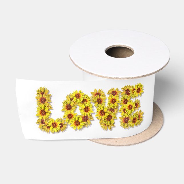 Lazo De Raso Cinta de amor de girasol (Carrete)